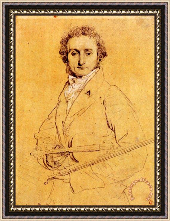 Jean Auguste Dominique Ingres Niccolo Paganini Framed Painting
