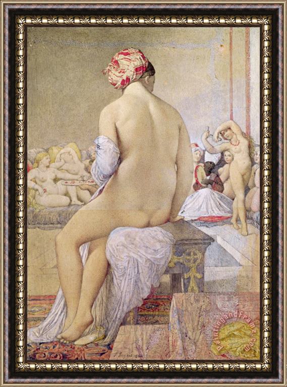 Jean Auguste Dominique Ingres Odalisque Or The Small Bather Framed Print