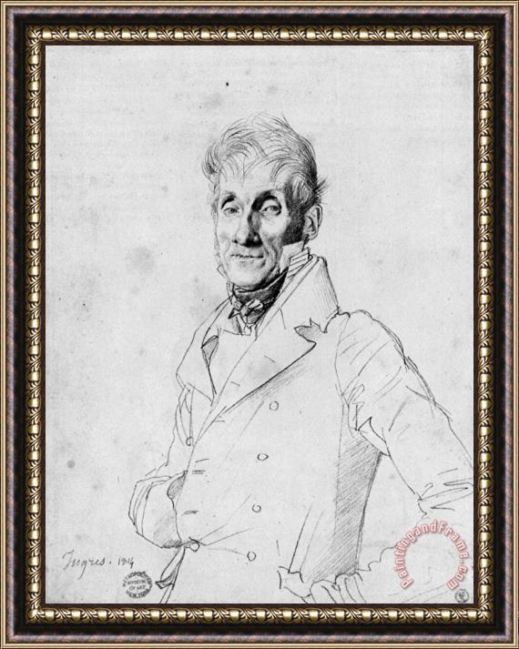 Jean Auguste Dominique Ingres Portrait of a Man, Possible Edme Bochet Framed Painting