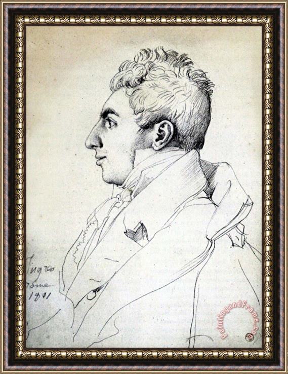Jean Auguste Dominique Ingres Portrait of a Man Framed Painting