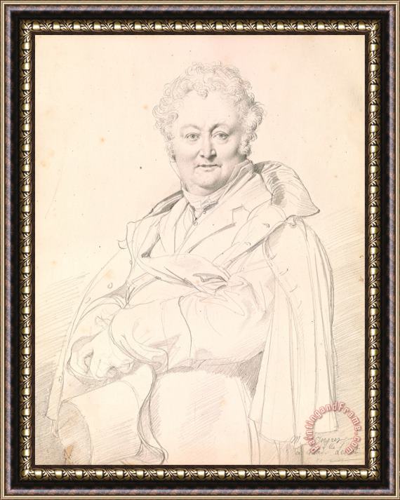Jean Auguste Dominique Ingres Portrait of Guillaume Guillon Lethiere Framed Painting