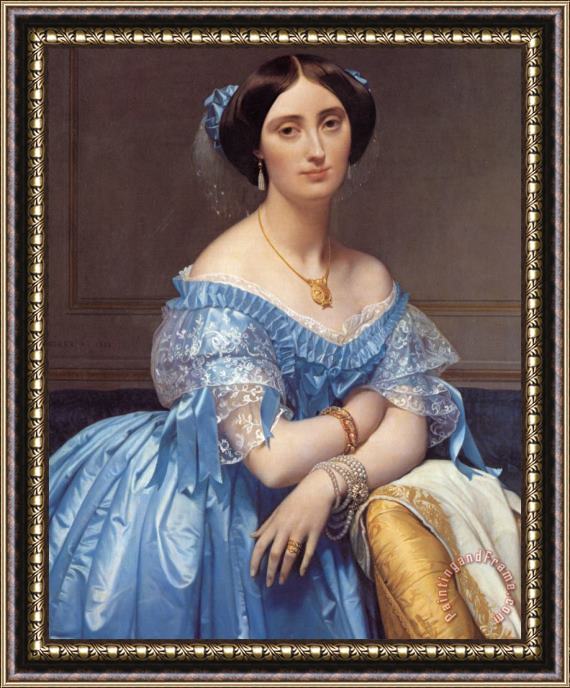 Jean Auguste Dominique Ingres Portrait Of The Princesse De Broglie Framed Print
