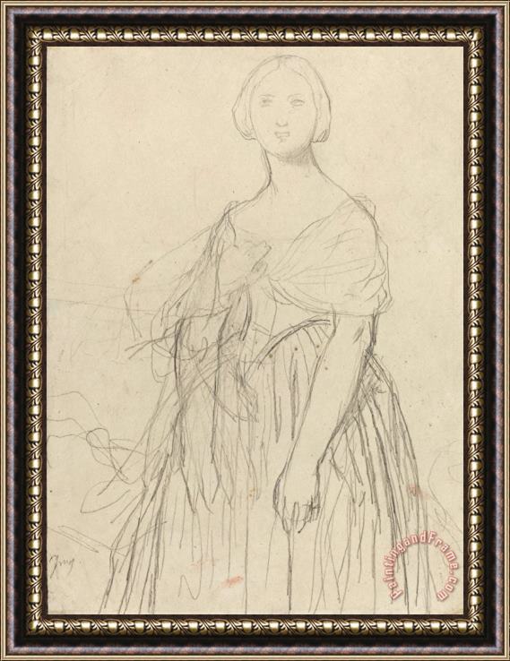 Jean Auguste Dominique Ingres Sketch for Madame Moitessier Framed Painting