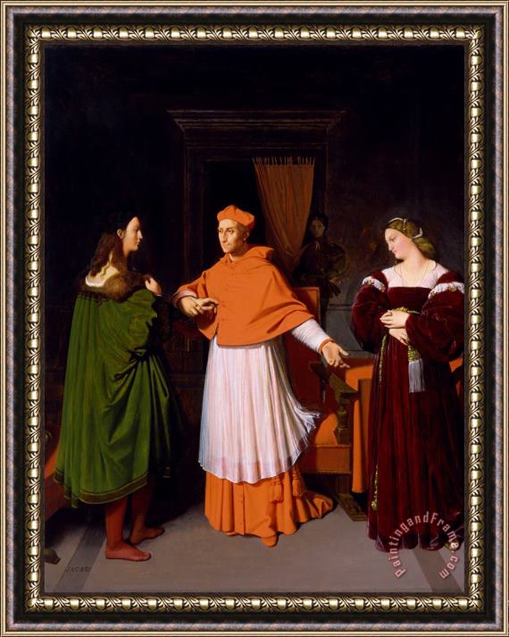 Jean Auguste Dominique Ingres The Betrothal of Raphael And The Niece of Cardinal Bibbiena Framed Painting