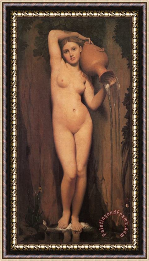 Jean Auguste Dominique Ingres The Source Framed Painting