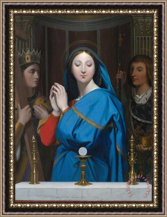 Jean Auguste Dominique Ingres The Virgin Adoring The Host Framed Painting