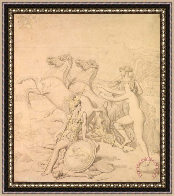 Jean Auguste Dominique Ingres Venus Hurt by Diomedes Framed Print