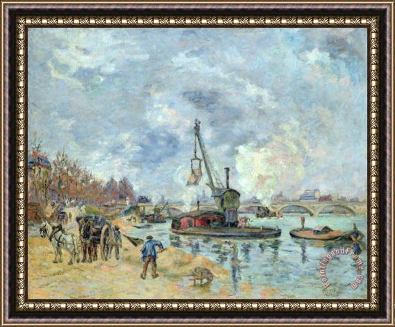 Jean Baptiste Armand Guillaumin At The Quay De Bercy In Paris Framed Painting
