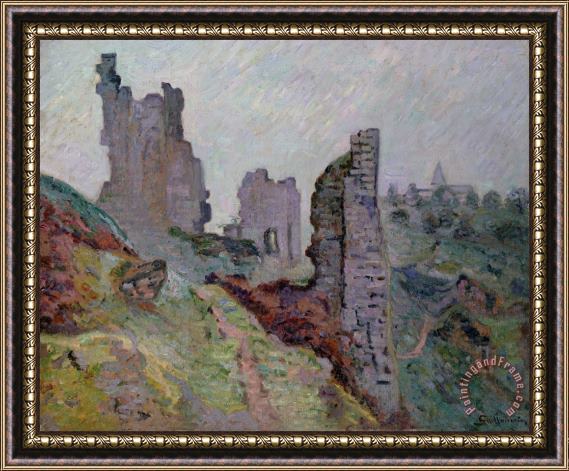 Jean Baptiste Armand Guillaumin Ruins In The Fog At Crozant Framed Painting