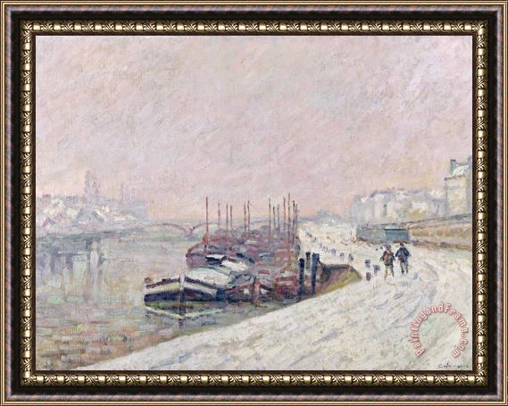 Jean Baptiste Armand Guillaumin Snow In Rouen Framed Painting