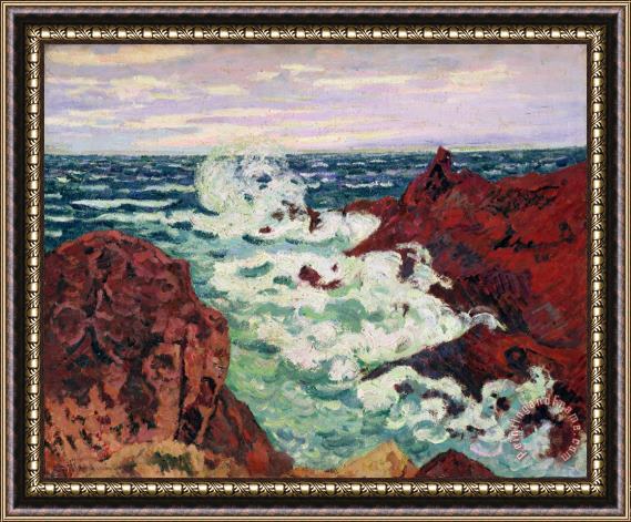 Jean Baptiste Armand Guillaumin Storm at Agay Framed Painting