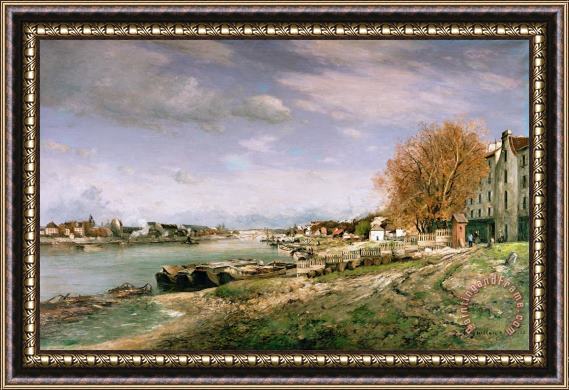 Jean Baptiste Armand Guillaumin The old quay at Bercy Framed Painting