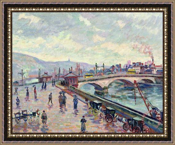 Jean Baptiste Armand Guillaumin The Seine At Rouen Framed Painting