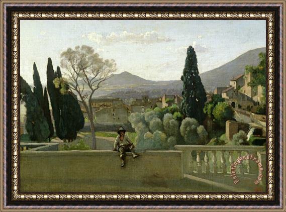 Jean Baptiste Camill Corot The Gardens of the Villa dEste Framed Print
