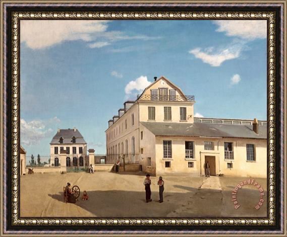 Jean Baptiste Camille Corot House And Factory of Monsieur Henry Framed Painting