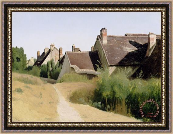 Jean Baptiste Camille Corot Houses Near Orleans (maisons Aux Environs D'orleans) Framed Print