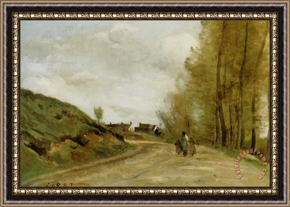 Jean Baptiste Camille Corot La Route De Gouvieux Framed Print