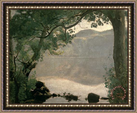 Jean Baptiste Camille Corot Lake Nemi Framed Painting