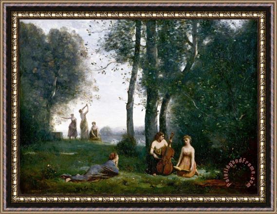 Jean Baptiste Camille Corot Le Concert Champetre Framed Painting