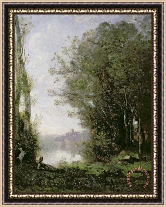 Jean Baptiste Camille Corot The Goatherd beside the Water Framed Painting