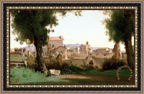Jean Baptiste Camille Corot View From The Farnese Gardens, Rome Framed Painting