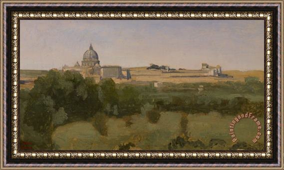 Jean Baptiste Camille Corot View Of St Peters Framed Print