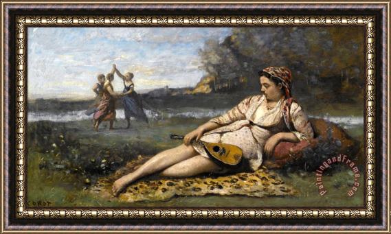 Jean Baptiste Camille Corot Young Women of Sparta (jeunes Filles De Sparte) Framed Painting