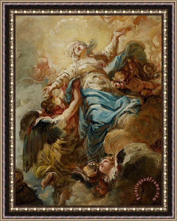 Jean Baptiste Deshays de Colleville Study For The Assumption Of The Virgin Framed Painting