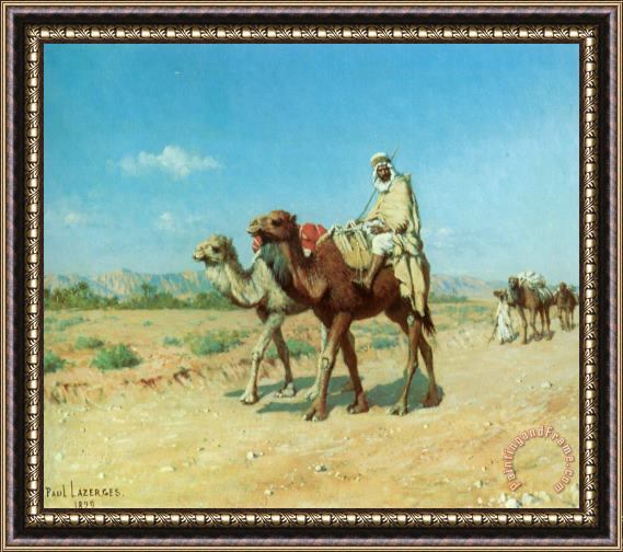 Jean Baptiste Paul Lazerges In The Desert Framed Painting