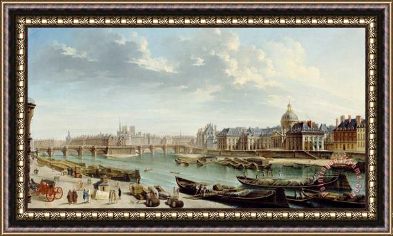 Jean-Baptiste Raguenet A View of Paris with The Ile De La Cite Framed Painting