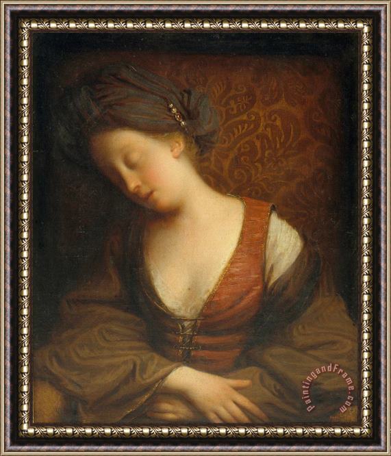 Jean-Baptiste Santerre Young Woman Sleeping Framed Print