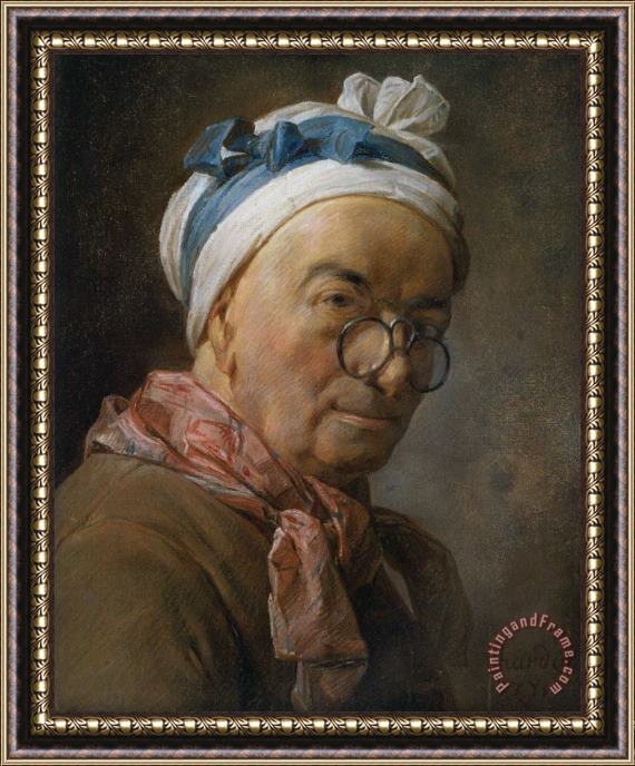 Jean-Baptiste Simeon Chardin Selfportrait with Glasses Framed Print