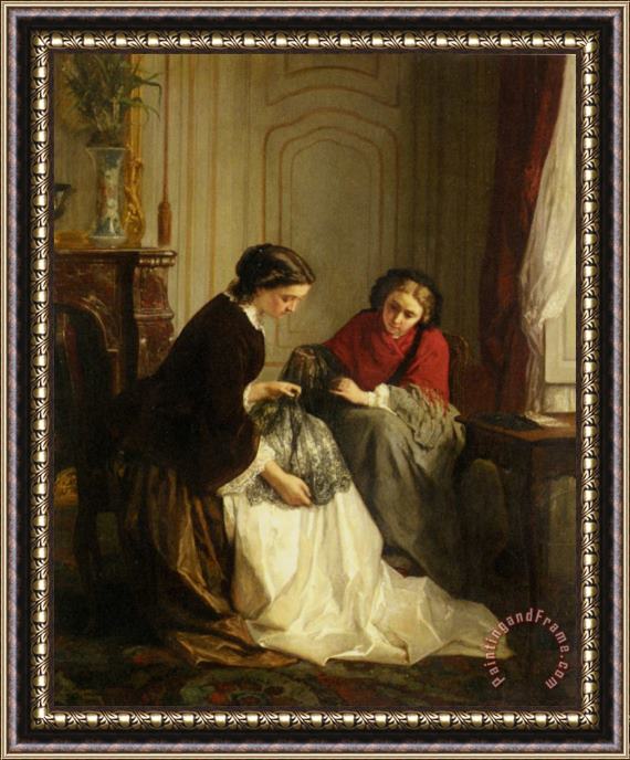 Jean-baptiste Trayer The Lace Makers Framed Print