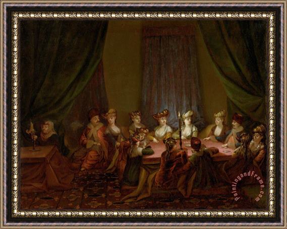 Jean Baptiste Vanmour Party of Armenians Playing Cards Framed Print