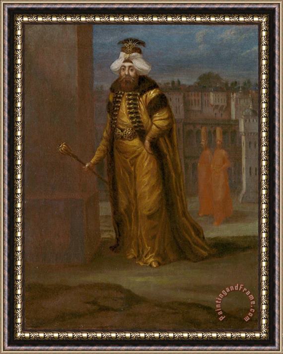 Jean Baptiste Vanmour Sultan Mahmud I Framed Painting