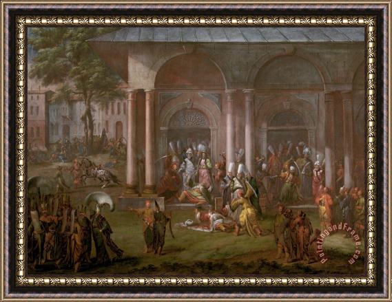 Jean Baptiste Vanmour The Murder of Patrona Halil And His Fellow Rebels Framed Print