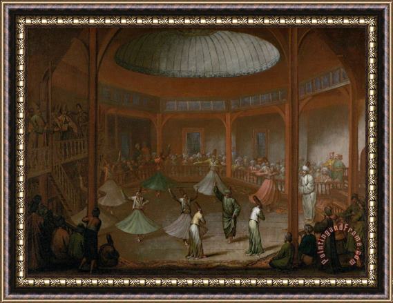Jean Baptiste Vanmour Whirling Dervishes Framed Painting