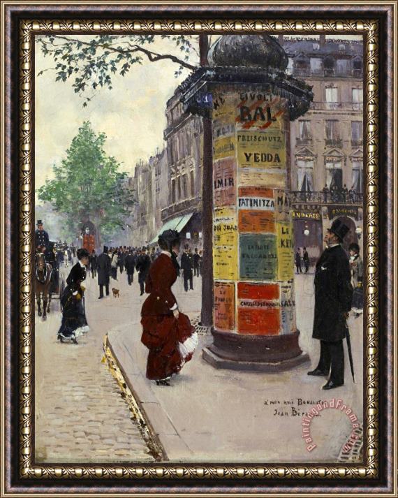 Jean Beraud Paris Kiosk Framed Painting