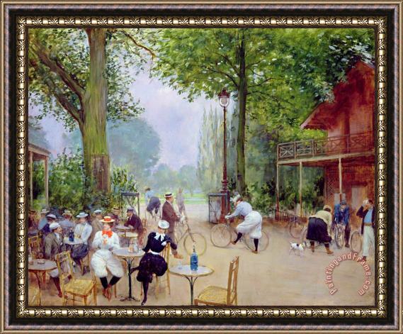 Jean Beraud The Chalet du Cycle in the Bois de Boulogne Framed Painting