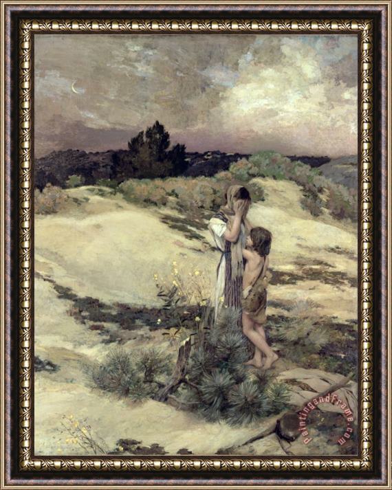 Jean-Charles Cazin Hagar and Ishmael Framed Painting