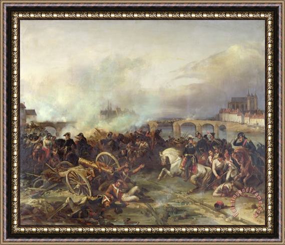 Jean Charles Langlois Battle of Montereau Framed Painting