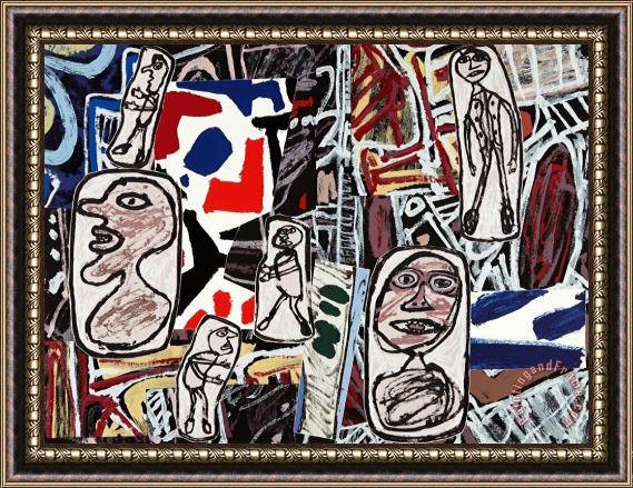 Jean Dubuffet Faits Memorables I (memorable Events I), 1978 Framed Painting