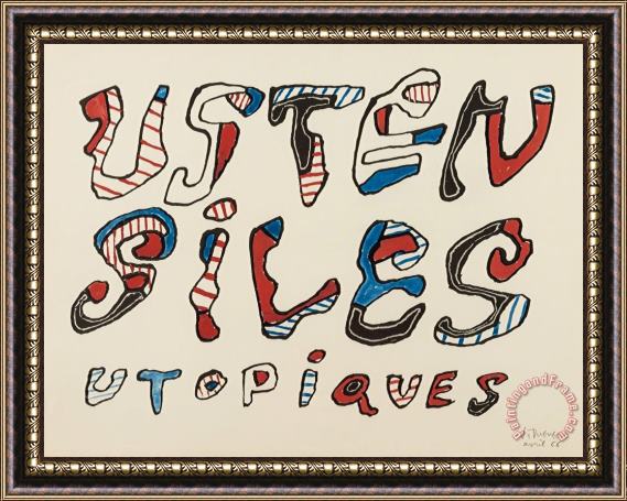 Jean Dubuffet Ustensiles Utopiques, 1966 Framed Painting