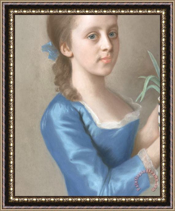 Jean-Etienne Liotard Meisje Met Een Bloempot Met Hyacinten Framed Painting