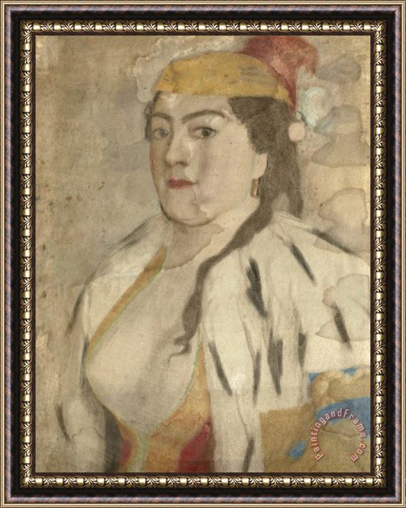 Jean-Etienne Liotard Portret Van Een Onbekende Vrouw Uit Istanbul Framed Print