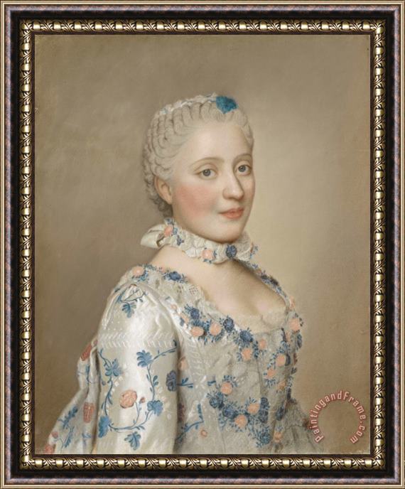 Jean-Etienne Liotard Portret Van Marie Josephe Van Saksen (1731 67), Dauphine Van Frankrijk Framed Painting