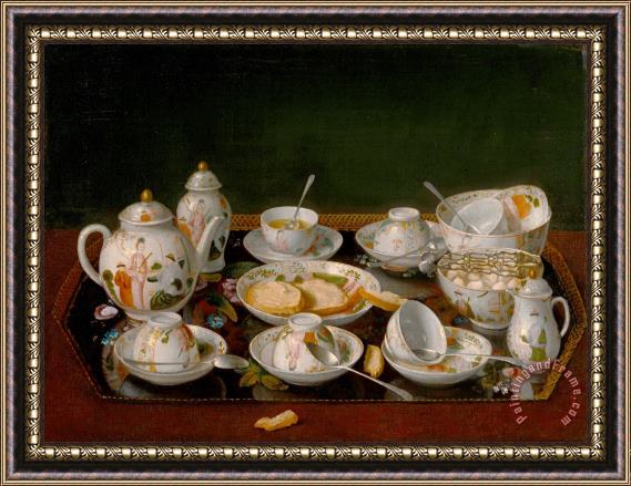 Jean-Etienne Liotard Still Life Tea Set Framed Painting