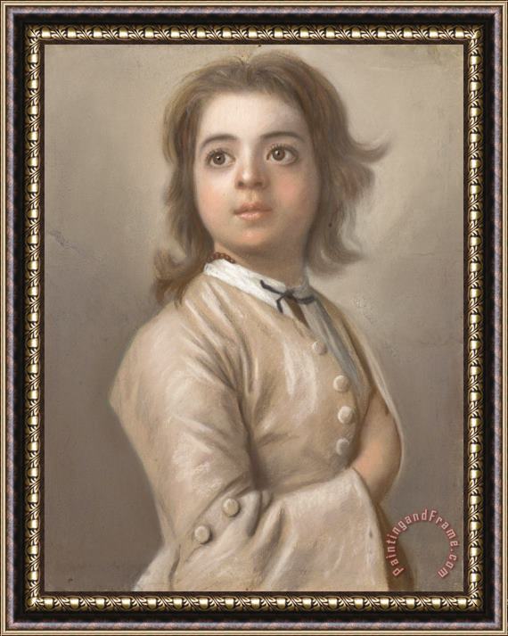 Jean-Etienne Liotard Studie Van Een Jongen Ten Halven Lijve Framed Painting