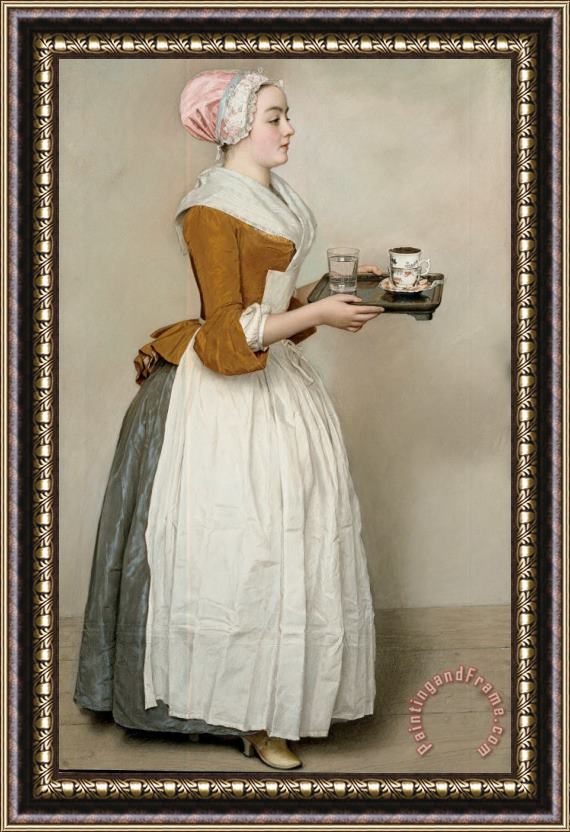 Jean-Etienne Liotard The Chocolate Girl Framed Painting