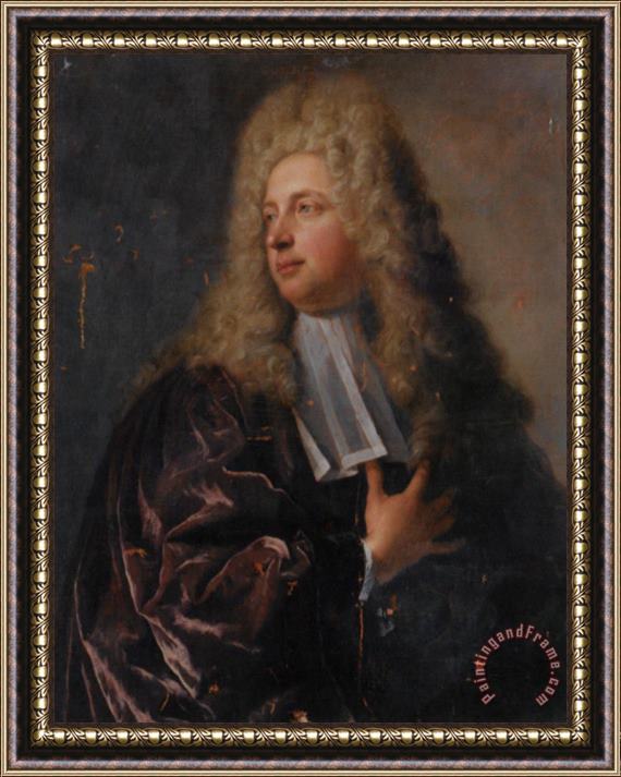 Jean Francois de Troy Portrait of an Alderman of The Town of Paris Half Length Framed Painting